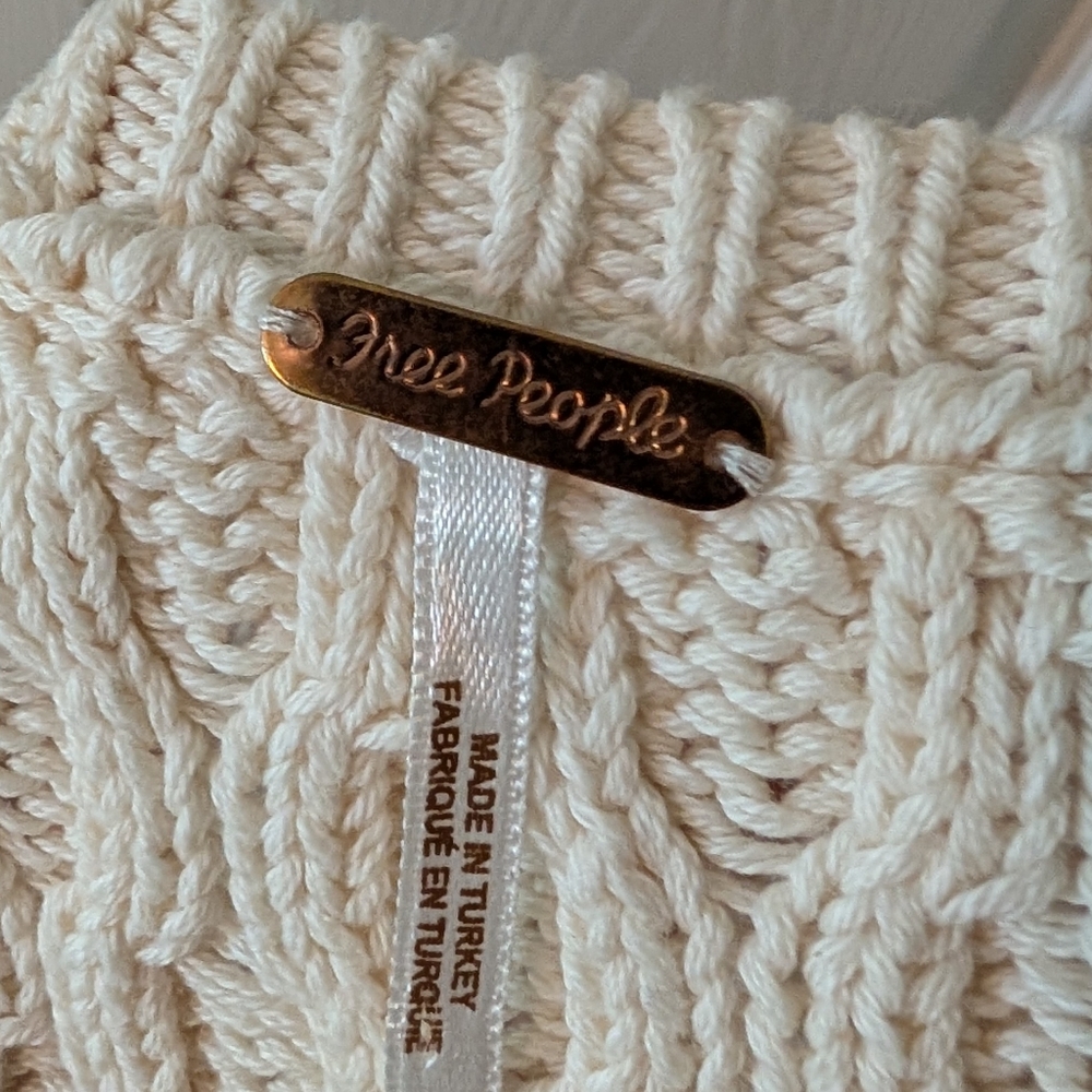 FREE PEOPLE Cream Cable Knit Tank Top - Picture 5 of 5